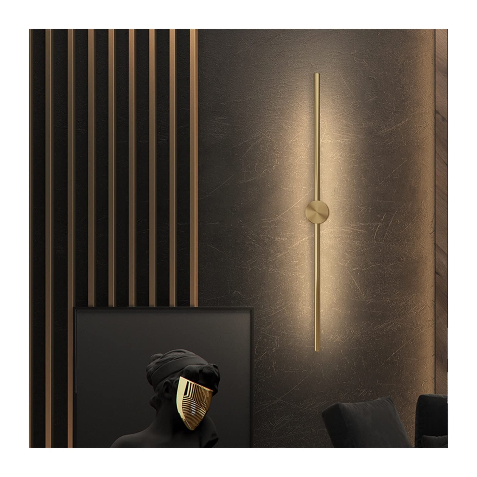 ZTCHSENZT Wall Sconces, Copper Wall Lamp Luxury Mirror Front LED Sconce Light for Living Room Restroom Bedroom Minimalist Hotel Aisle Bedside Lamp