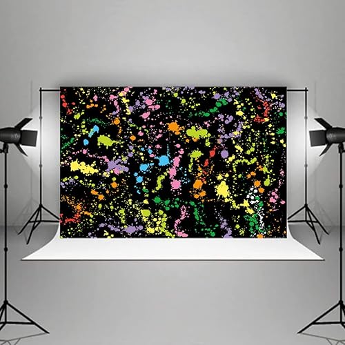 Miniatura 3 de Fondo de pintura colorida para salpicaduras, estilo graffiti abstracto, fondo de fotografía, neón brillante, hip hop, disco retro de los años 80 y