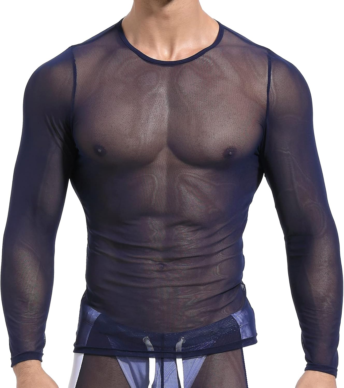 Sexy Men's Underwear Shirts T-Shirt Tank Top Fishnet Clubwear Mesh Undershirt