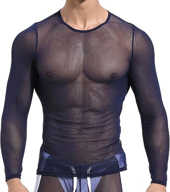 Sexy Mens Underwear Shirts T-Shirt Tank Top Fishnet Clubwear Mesh Undershirt