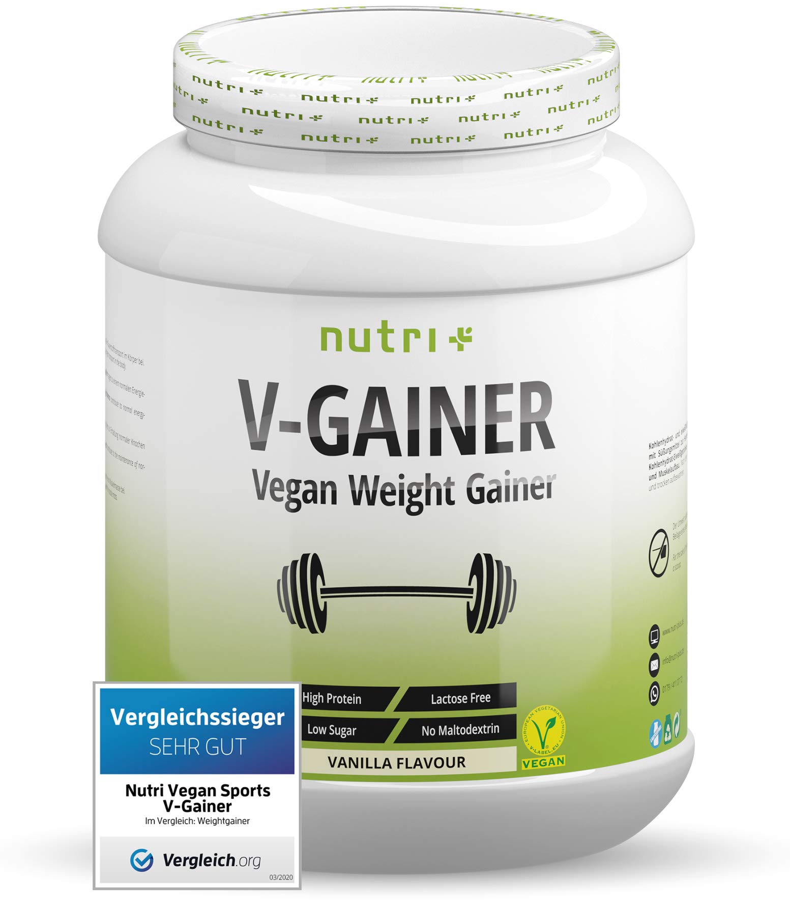 Buy Weight & Mass Gainer Vegan VGainer Vanilla 2 kg Mass Build