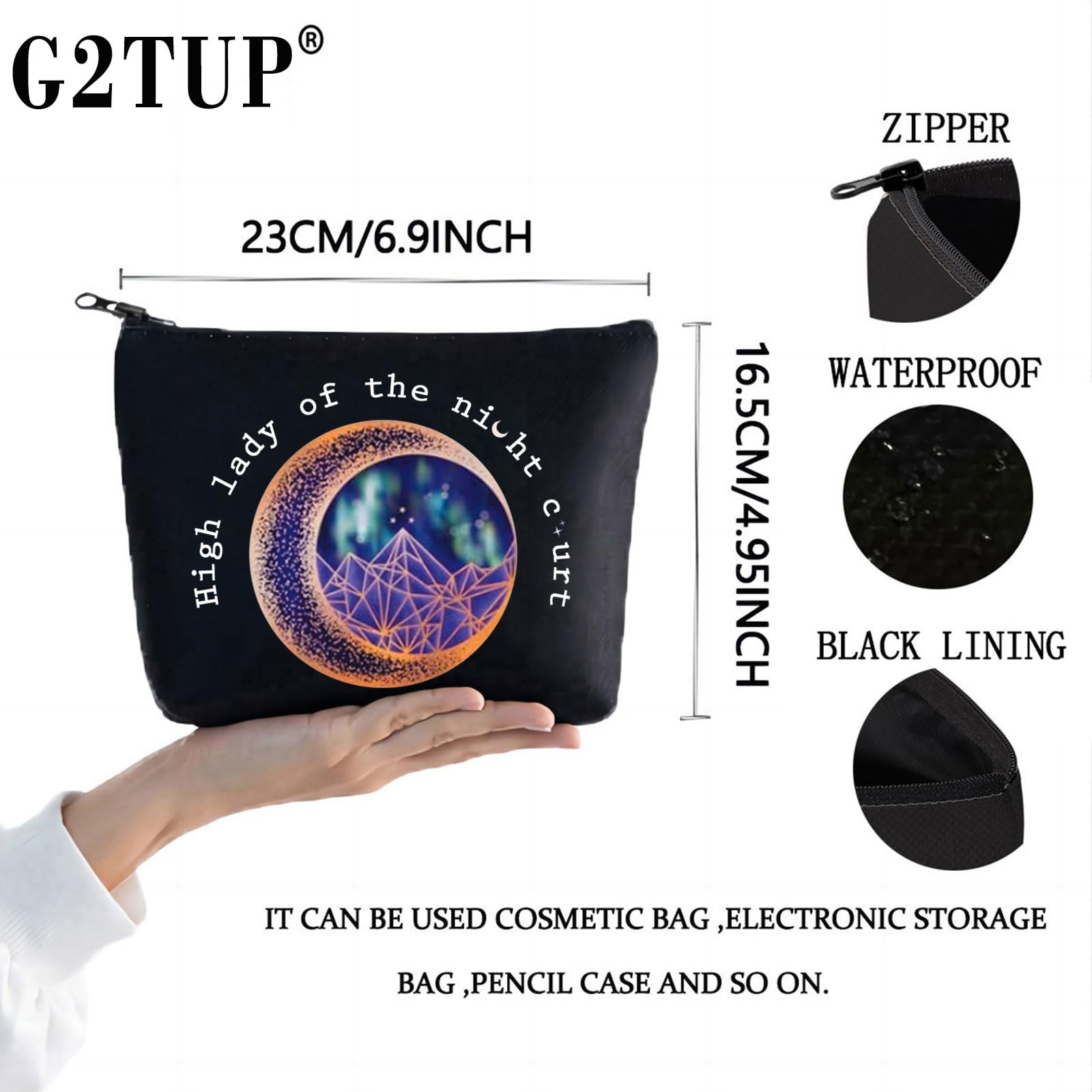 G2TUP High Lady Night Makeup Bag Book Lover Merchandise Zipper Bag Book Lover Travel Cosmetic Bag (High Lady)