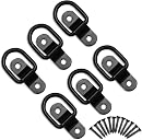 6 PCS D Ring Tie Down Anchor, D Rings Heavy with Duty, 3-rd Generation Trailer Tie Down Anchors, 2400Lbs Breaking Strength, 1/4" Hooks for Trucks, Trailers, Motorcycles, Cargos by Htaepxu
