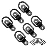 6 PCS D Ring Tie Down Anchor, D Rings Heavy with Duty, 3-rd Generation Trailer Tie Down Anchors, 2400Lbs Breaking Strength, 1/4
