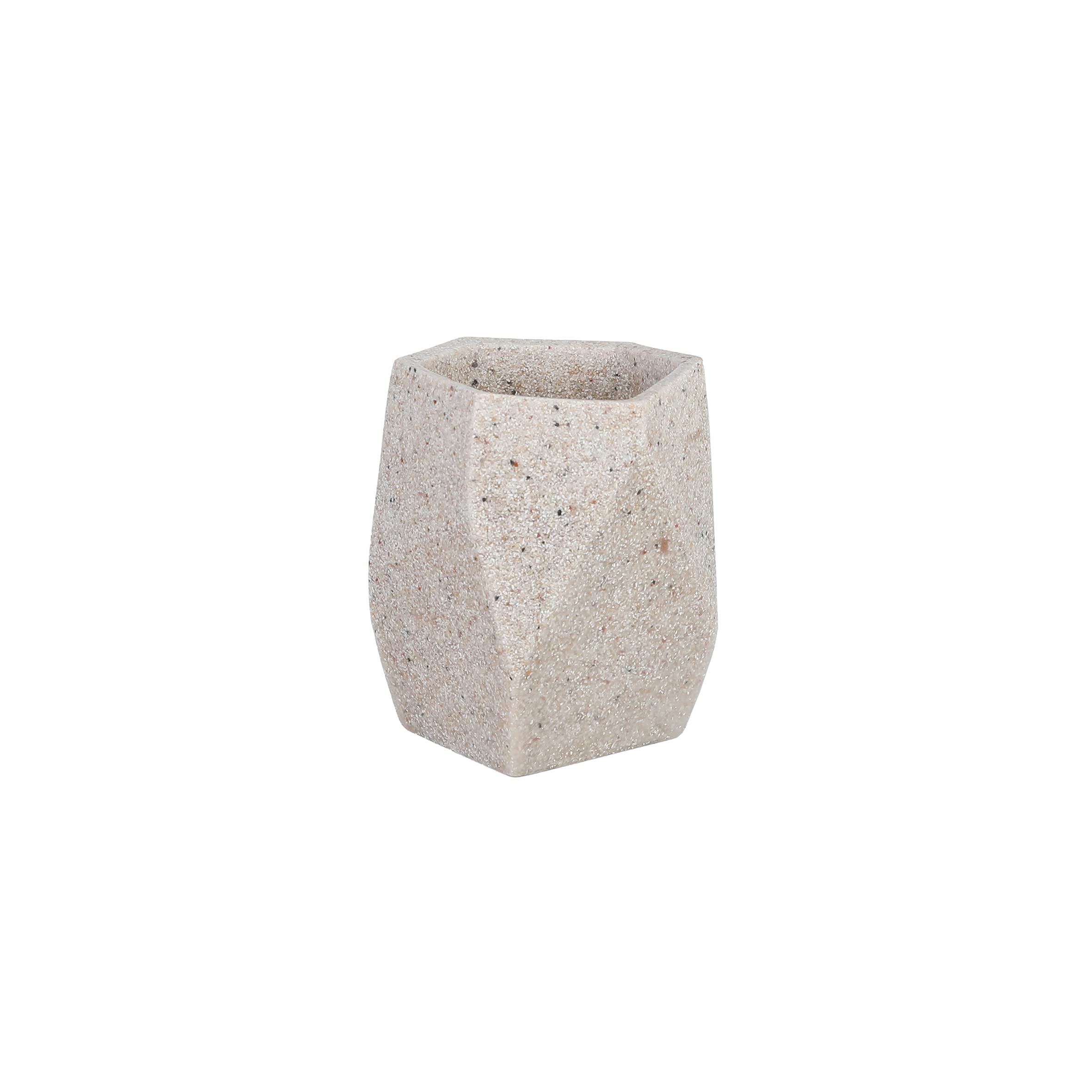 axentia Juego de Accesorios para Baño Santorino, Set de 5 Piezas de Poliresina Accesorios para Cuarto de Baño, Beige