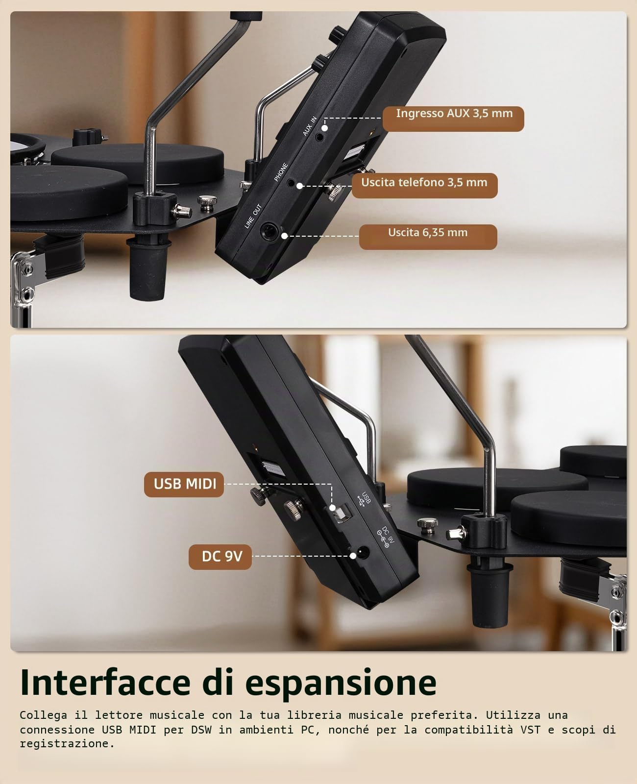 LEKATO Batteria elettronica con cuscinetti a rete silenziosi, batteria elettrica portatile CPD-1000, oltre 20 suoni, USB MIDI, 2 pedali aggiornati, bastoncini, borsa da viaggio