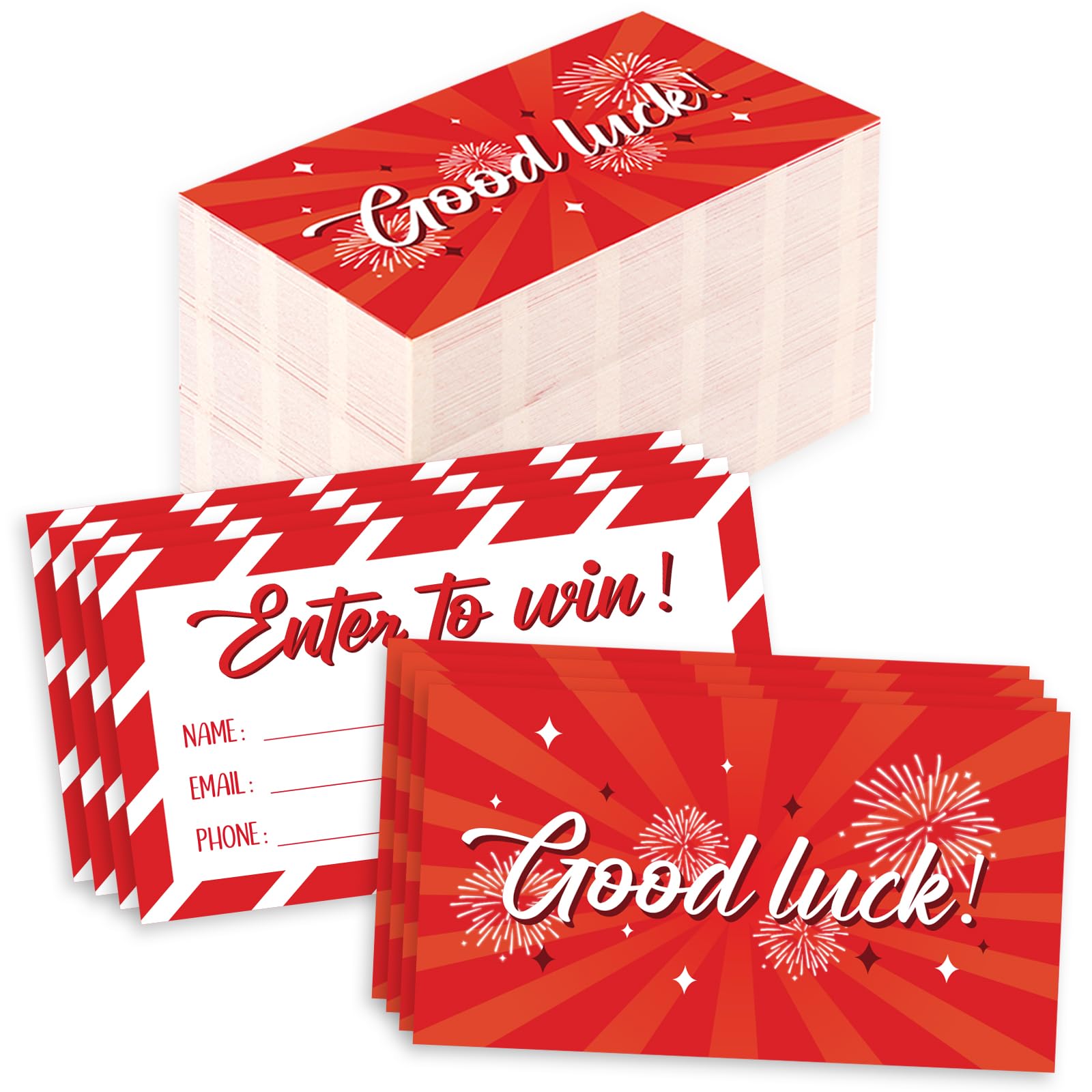 300 Pcs Red Enter to Win Raffle Tickets Cards 3.5 x 2 Inch Entry Form Ticket Cards for Contest, Auction, Raffles, Ballot Box with Space for Name,