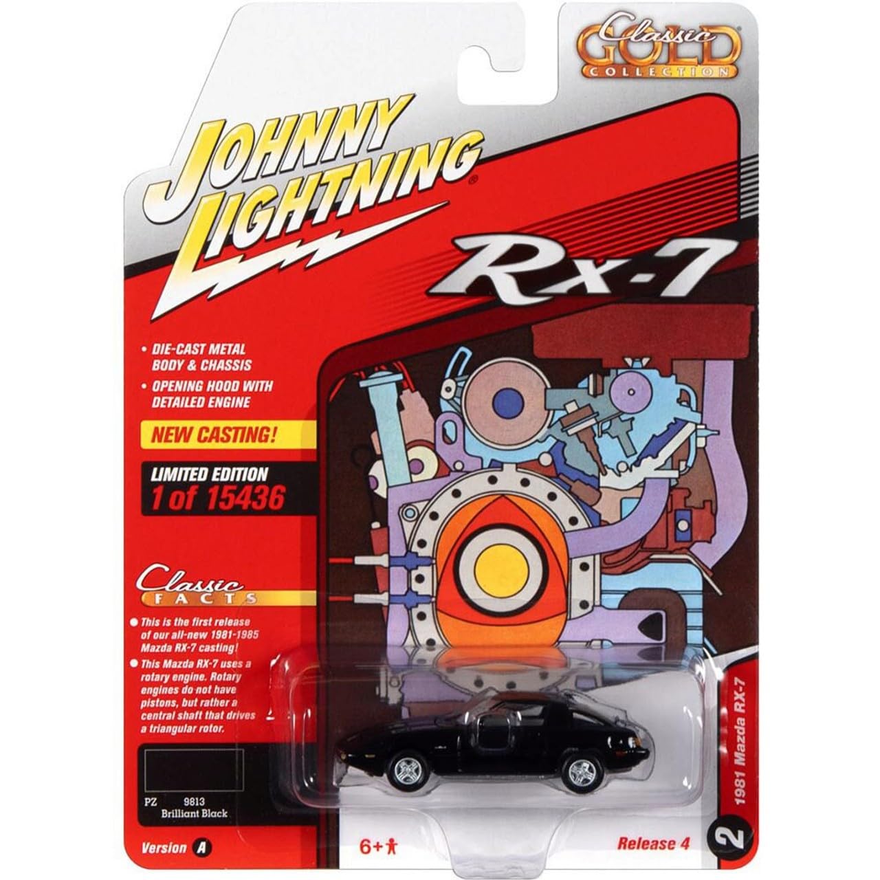 Johnny LightningJLCG027 Classic Gold VER A 1981 Mazda RX-7 Maya Brilliant Black