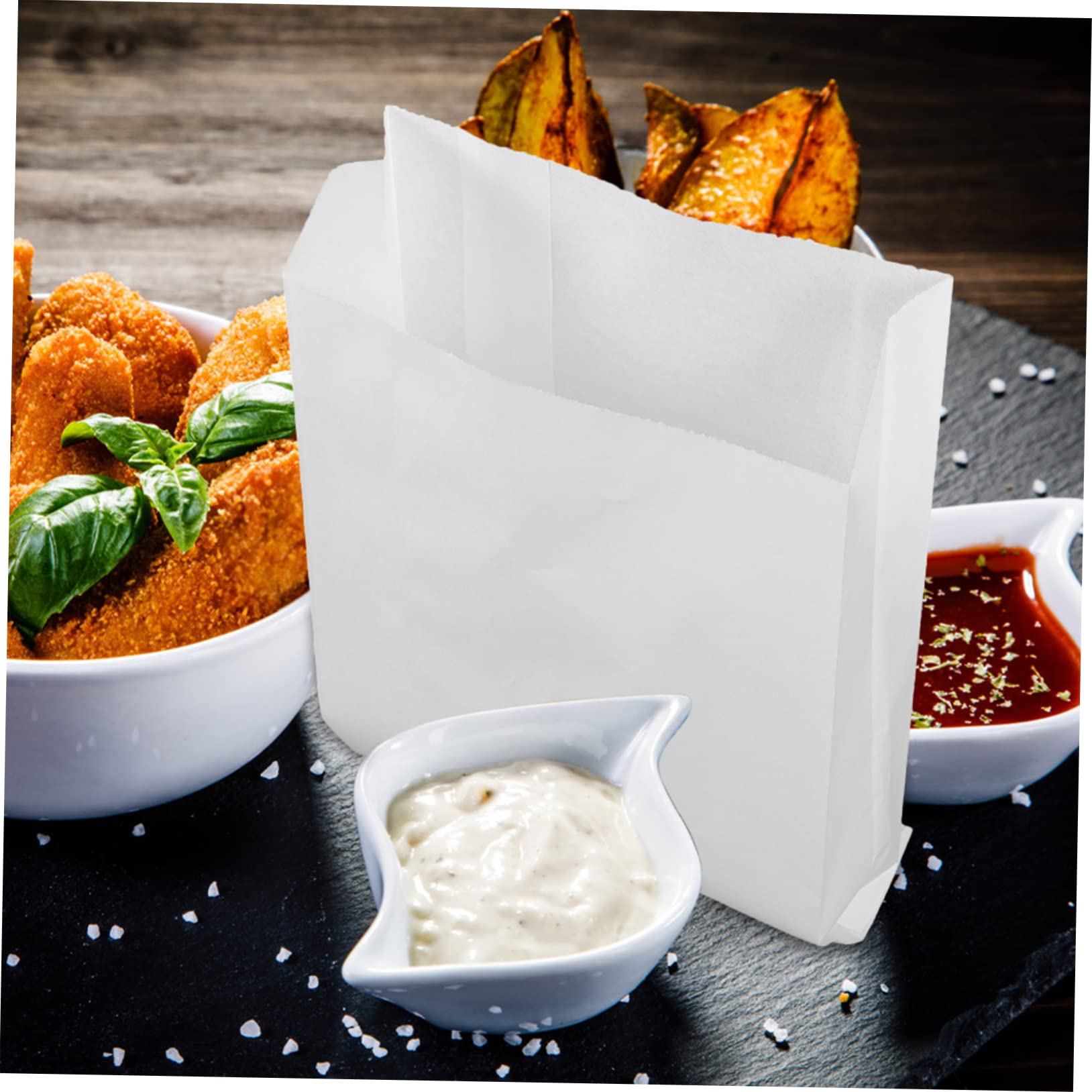 minkissy 100pcs Greaseproof Paper Bag Fruit Package Bags Merchandise Bags Grease Resistant Bags Paper Sandwich Bags Sandwich Paper Bags Paper Grocery Bags Bakery Bags Donut White Bread