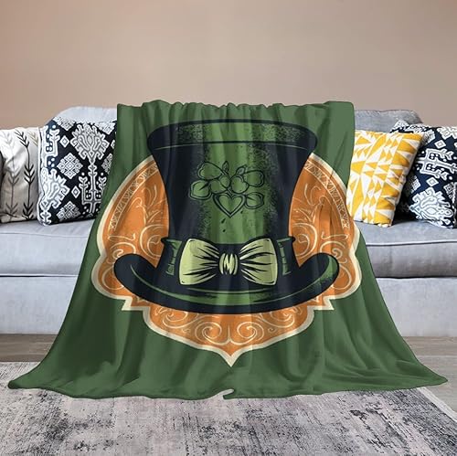 Ultra-Soft Micro Fleece Blanket Cartoon Green Hat Throw Blanket Lightweight Flannel Fuzzy Blanket Soft Cozy Air Conditioning Quilt Warm Throw Blanket All Seasons for Bed Couch Living Room Sofa 40