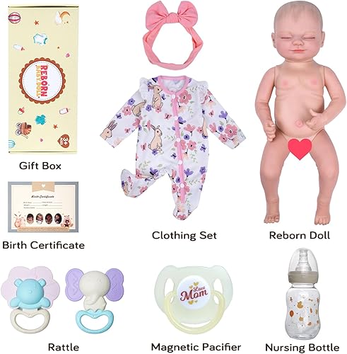 Miniatura 8 de BABESIDE Muñecas realistas de bebé Reborn  17 pulgadas suave sensación de bebé realista muñecas de bebé recién nacido dulce sonrisa durmiendo vida