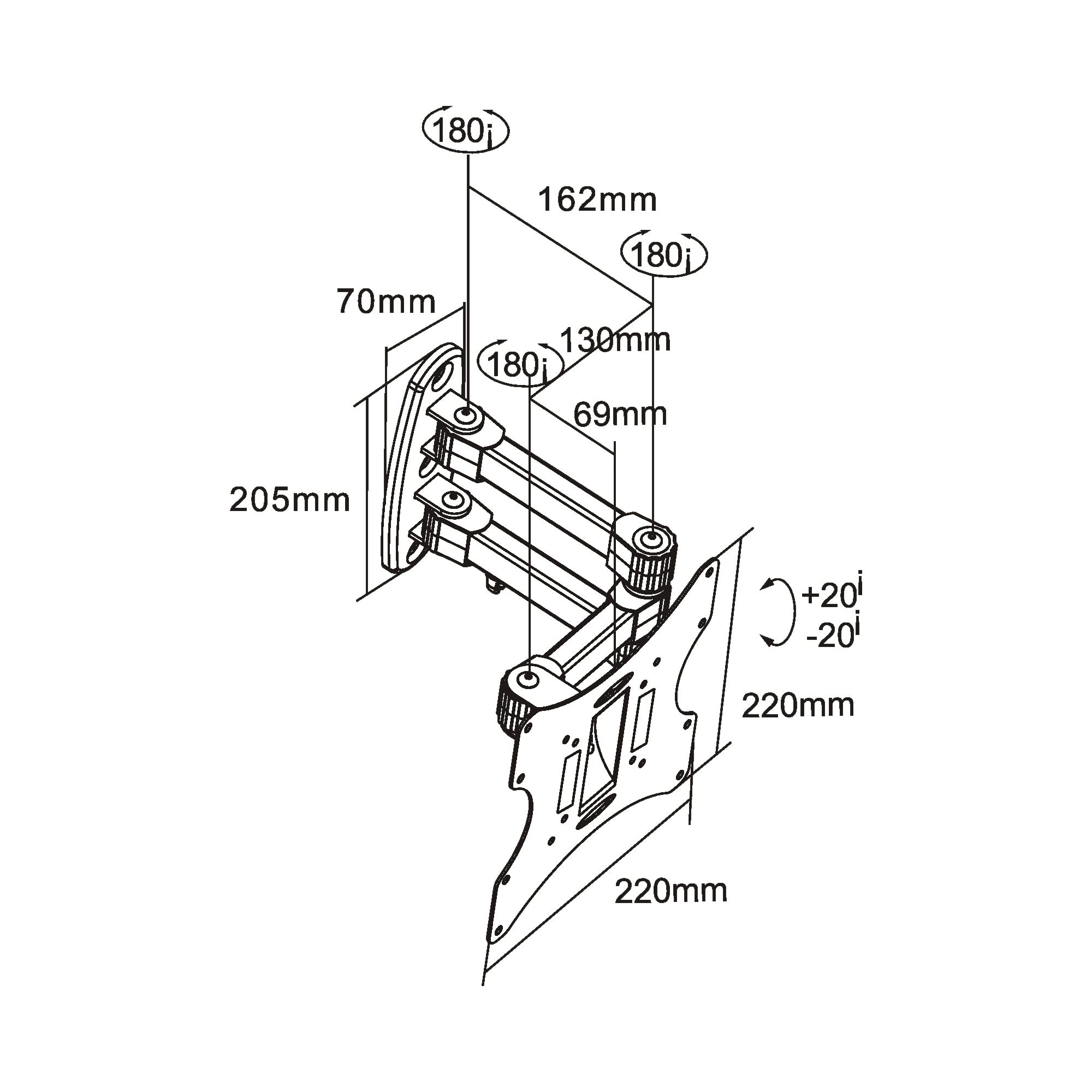 InLine 23103A uchwyt ścienny, do TFT/LCD/LED/plazma, 58-107 cm (23-42"), maks. 30 kg