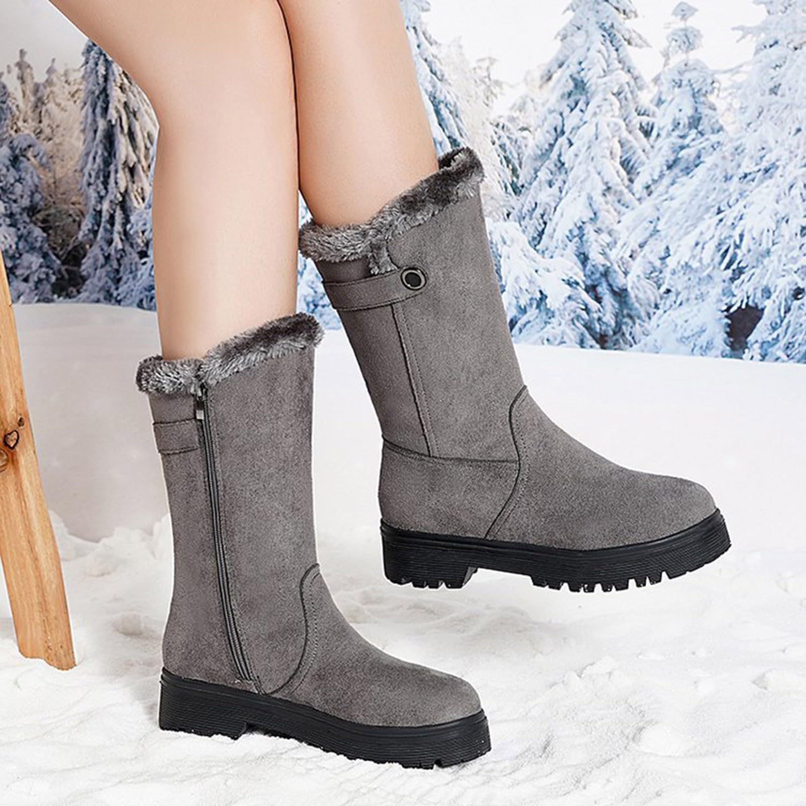 Stivaletti da Neve Donna Morbidi Foderati Suola
