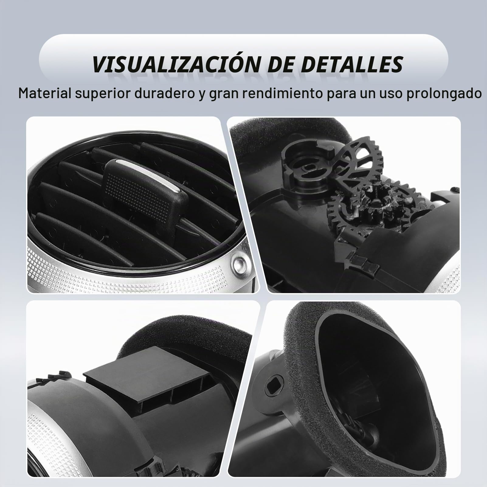 Rejilla Ventilacion para A3 S3 8P 2008-2012 8P0820901C | Rejilla Aire Acondicionado, Boquilla de Ventilación para Salpicadero Delantero, ABS Cromado Negro