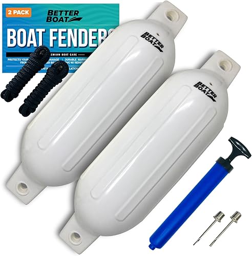 Paquete de 2 guardabarros de barco para acoplamiento de lancha con bomba, accesorios de lancha, juego de parachoques para muelle de barco, boyas,