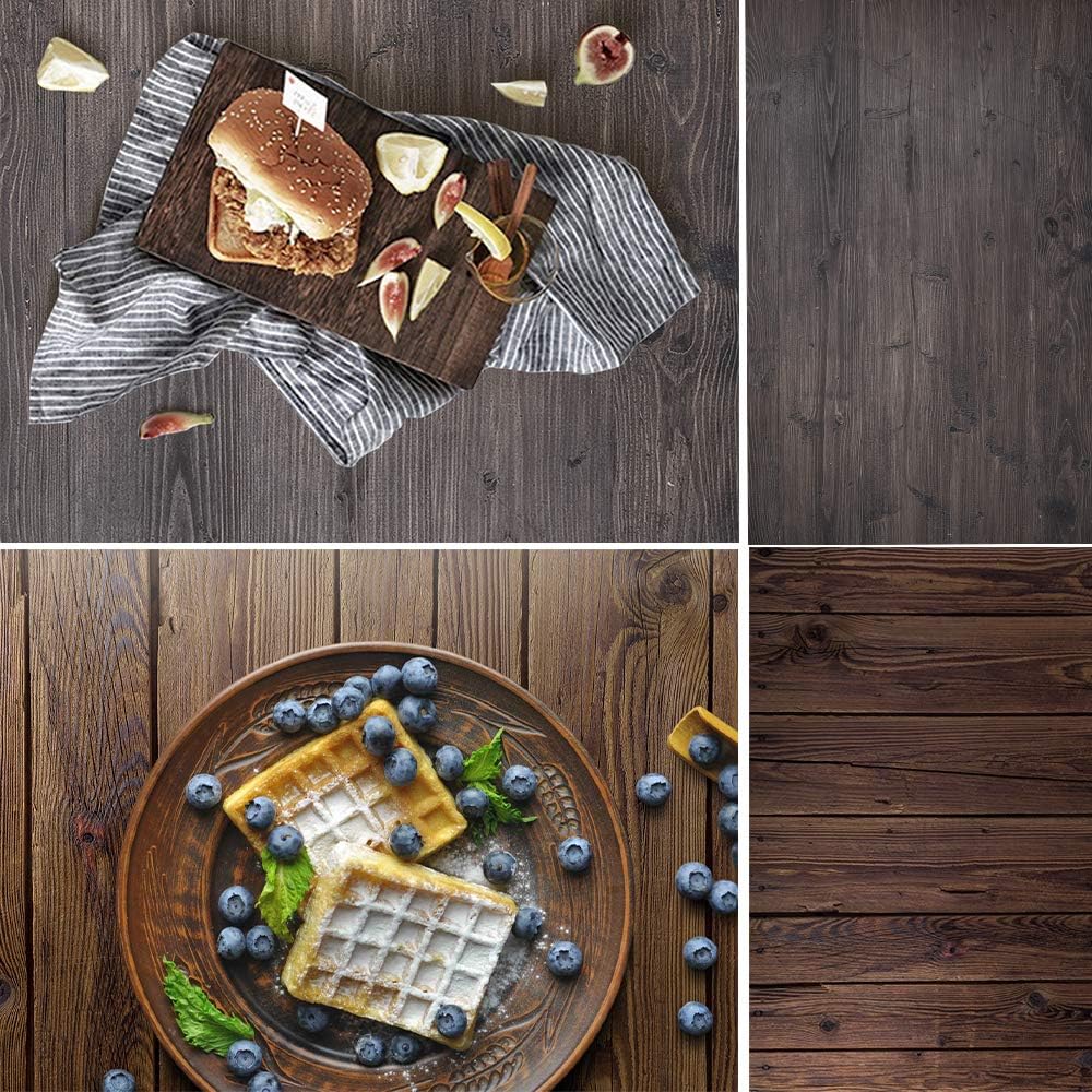 Evanto 16.5x26” with 2 Designs Photo Backdrop Board for Flat Lay & Food Photography - Natural Wood Background