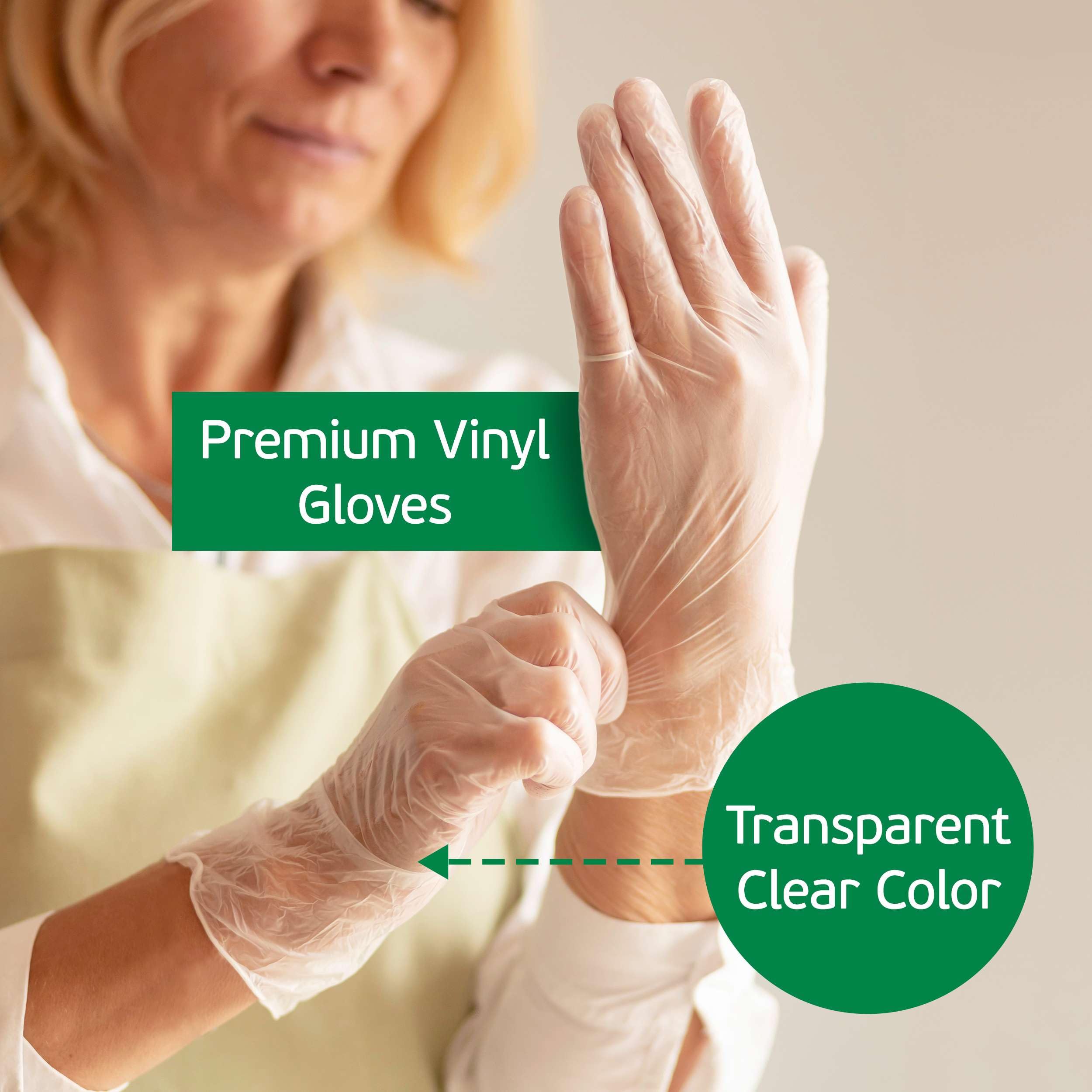 Guantes desechables de vinilo para cocinar y preparar alimentos, 100 guantes desechables transparentes medianos sin látex, guantes seguros para alimentos para barbacoa, cocina,
