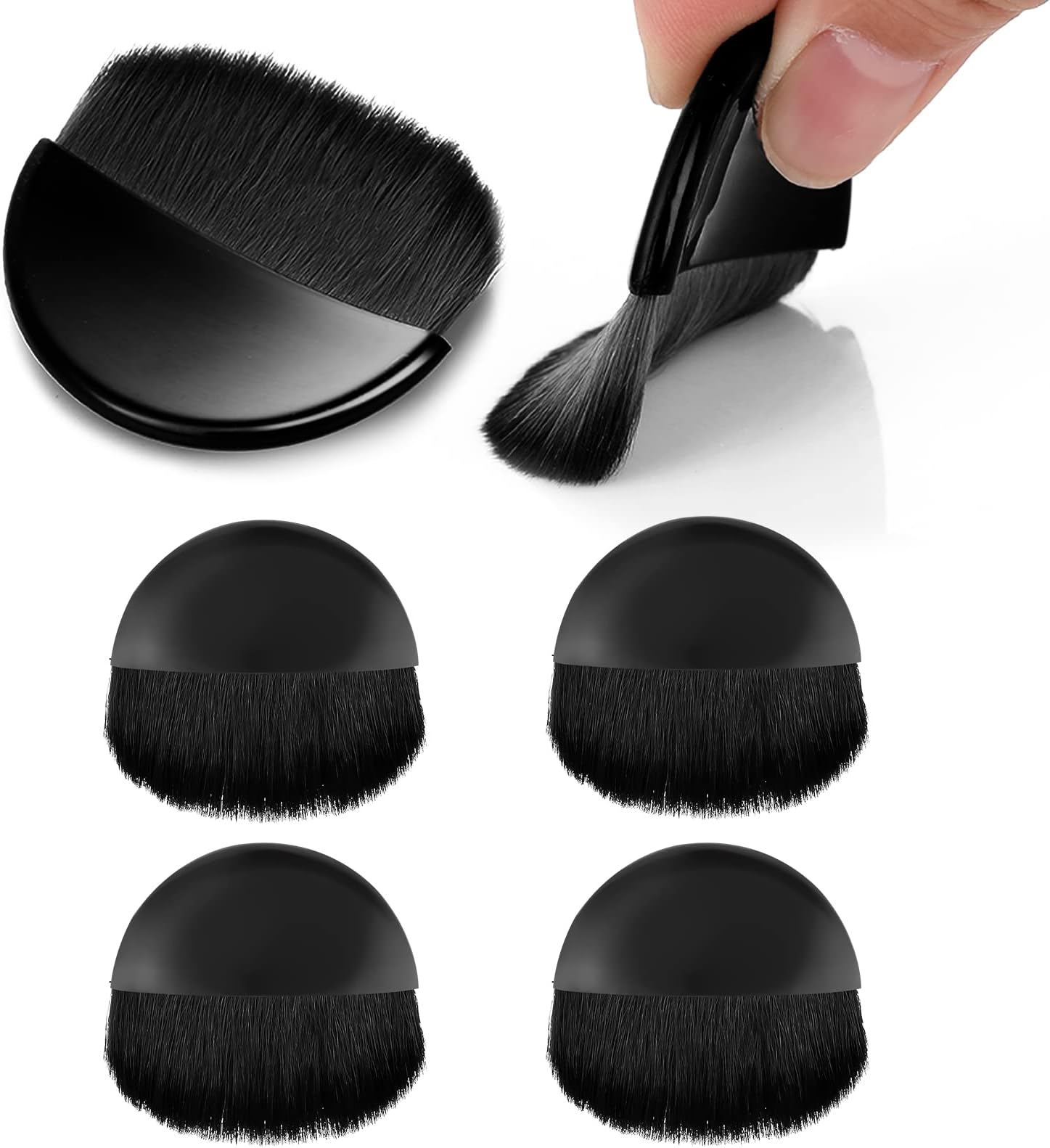 Grevosea 4 Pieces Paint Flat Brush Applicator Black Modge Podge Brushes Artist Drawing Brush Basic Diamond Painting Brush for Gesso, Oil Paint, Watercolor Furniture Brush Cleaner (Black)