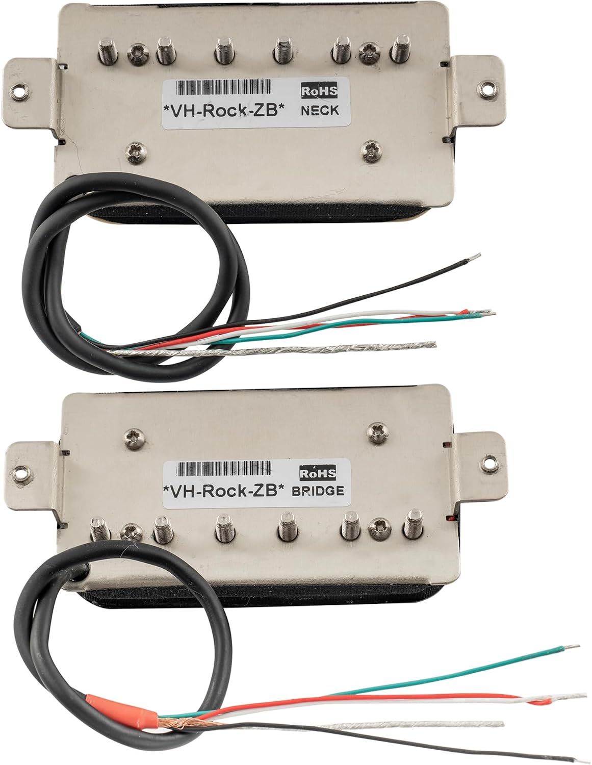 Artec VH-Rock Alnico 5 Uncovered Humbucker Electric Guitar Neck Bridge Pickup Set, Zebra