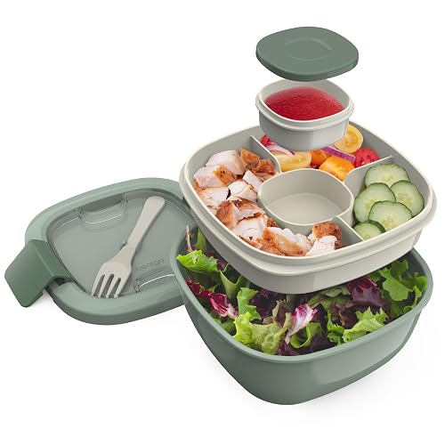 Bentgo Salad Container - 54 oz Bowl with 4-Compartment Toppings