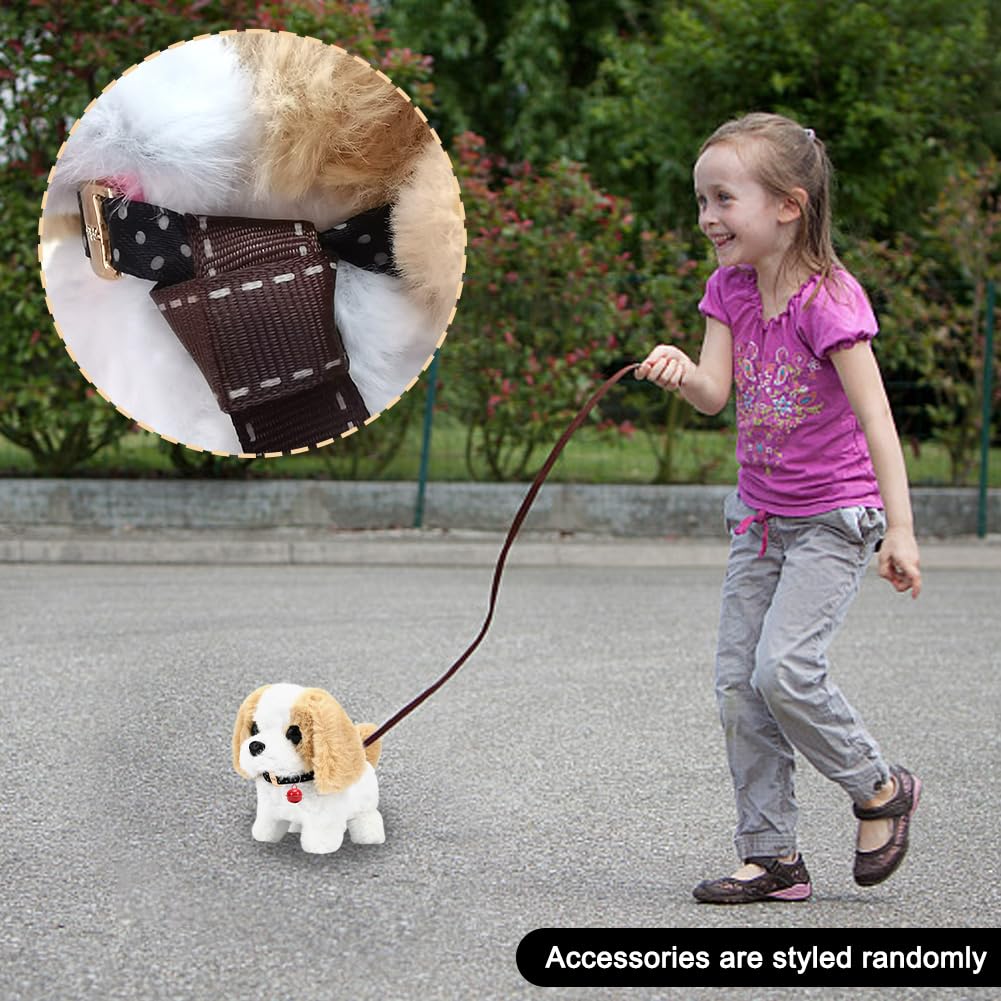 Toy Dogs for Kids Plush Brown Labrador Toy Electronic Interactive Plush Dog Toys for 1-6 Year Old Kids Simulation Pet Dog Walking Nod Barking Wagging Tail Puppy Educational Toys for Boys Girls (DD) - Image 4