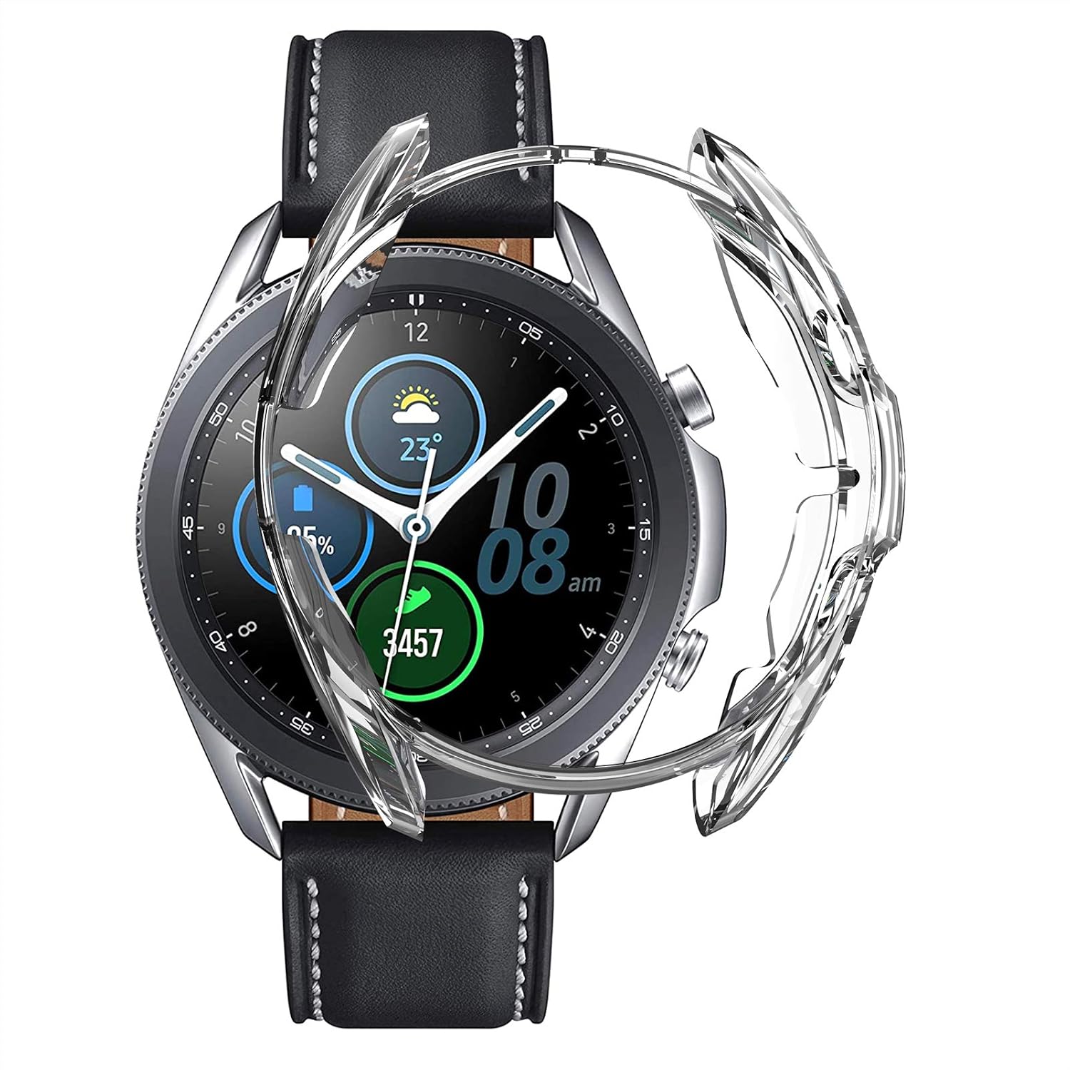 3 Packs Screen Protector Compatible Samsung Galaxy Watch 3 41mm Case, NAHAI TPU Ultra-Slim Plated Shock-Proof Case Full Protective Bumper Shell for Galaxy Watch 3 41mm