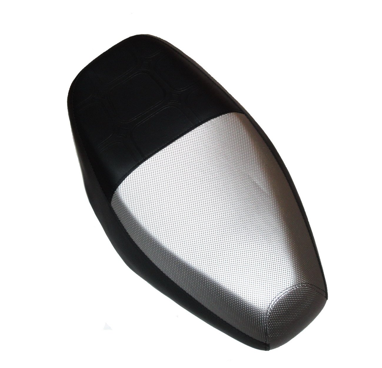 Sitzbank Schwarz/Silber – kompatibel mit China-50ccm 4T Rollern (YY50QT/ZS50QT u. a.)