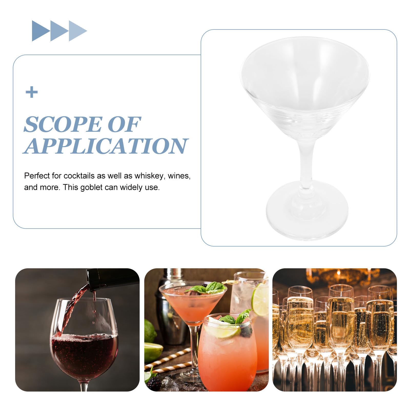 Cabilock 6 Pièces Verre Martini en 120ml, Élégant et Classique pour Fête