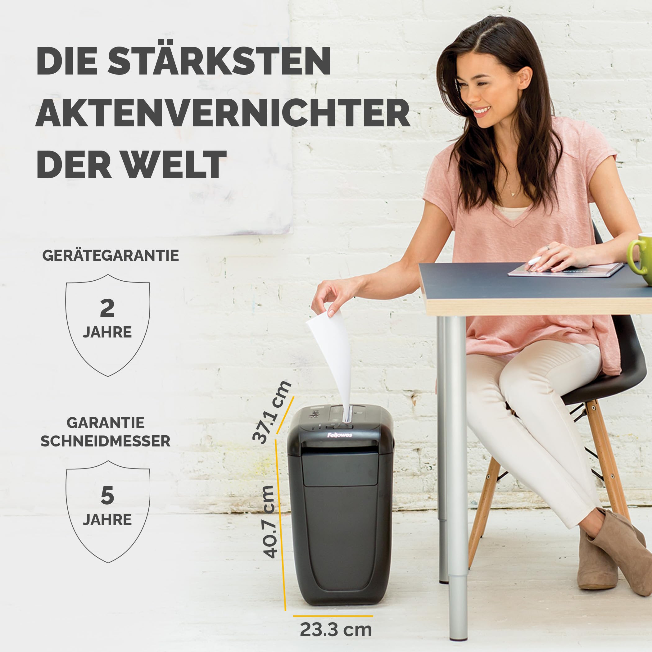 Fellowes Aktenvernichter Powershred 60Cs, Partikelschnitt (P-4), 10 Blatt, für Zuhause/Home Office, mit patentierter SafeSense Technologie