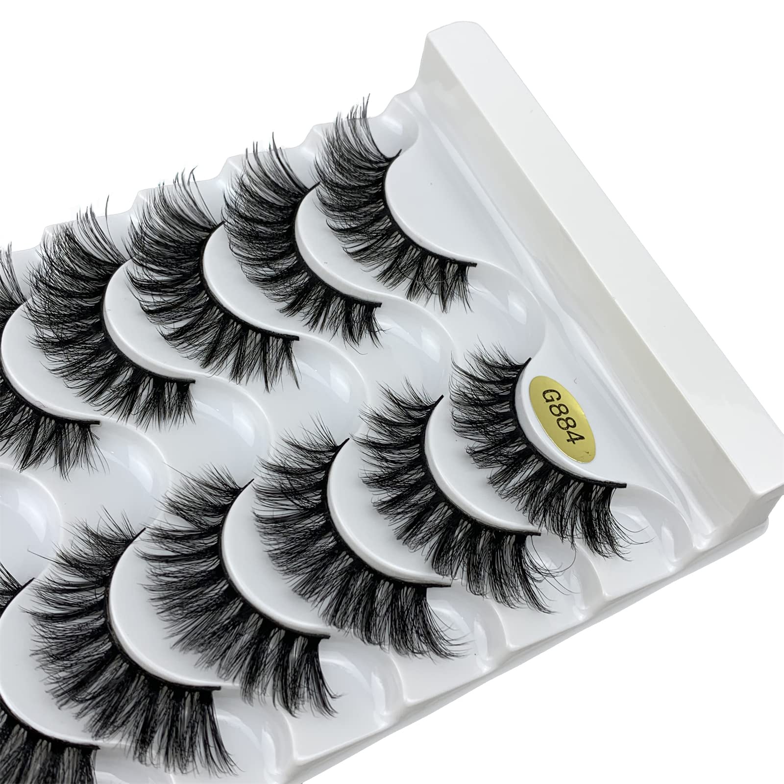 KOKAY False Eyelashes Russian Strip Lashes Faux Mink Lashes 8 works DD Curl - Image 3