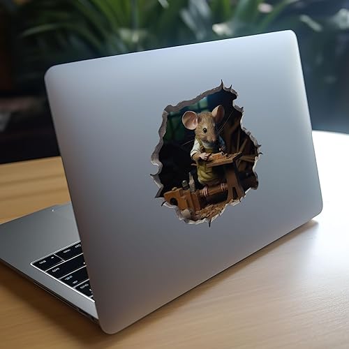 Miniatura 8 de Adhesivo de pared 3D con agujero de ratón para carpintería con agujero de ratón