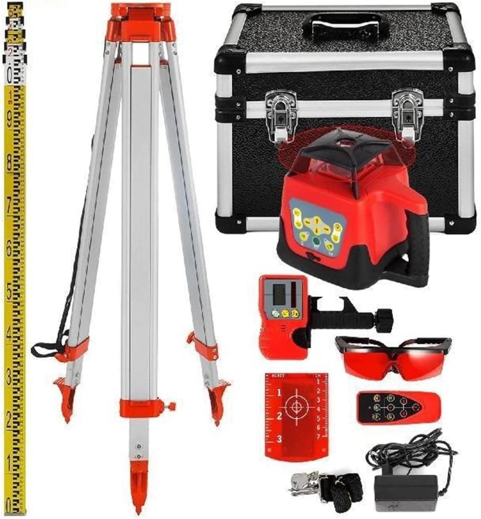 Kit Livello Laser Rotante a 360° Portata 500 m Apparecchiature di misurazione autolivellanti Strumenti di Costruzione per l'industria degli Esterni