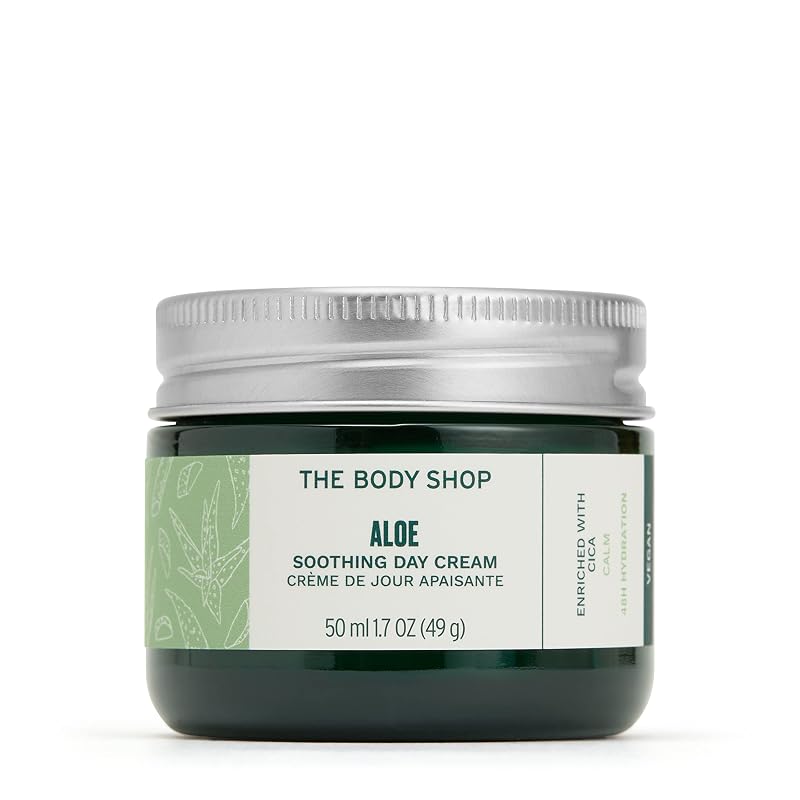 Creme facial diurno The Body Shop Aloe Vera, sem fragrância, vegano, 50 mL