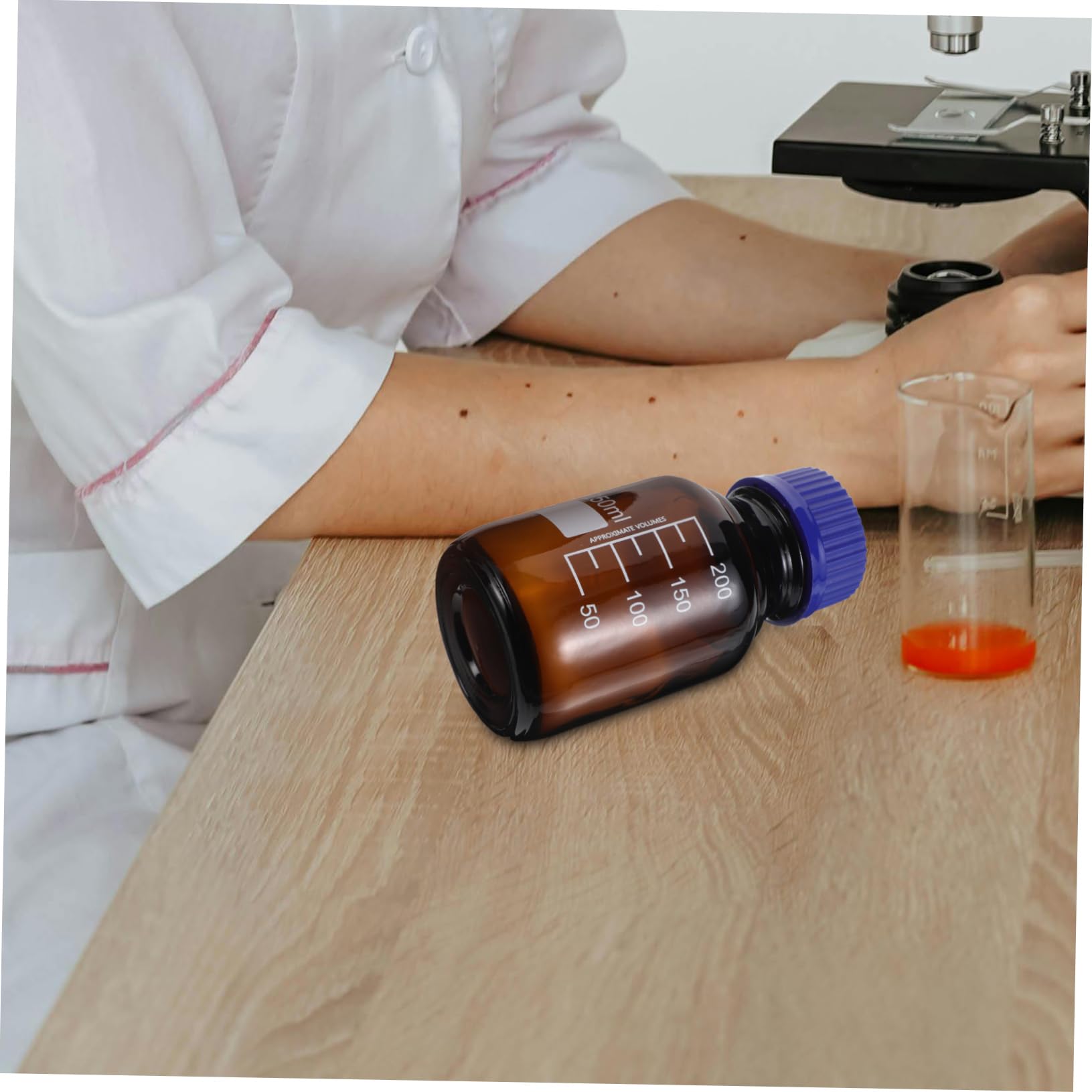 PRETYZOOM 3pezzi Bottiglia Reagenti in Vetro Piccola Bottiglia Per Conservazione Liquidi Contenitore Da Laboratorio Con Tappo Sigillato e Graduazioni Chiare