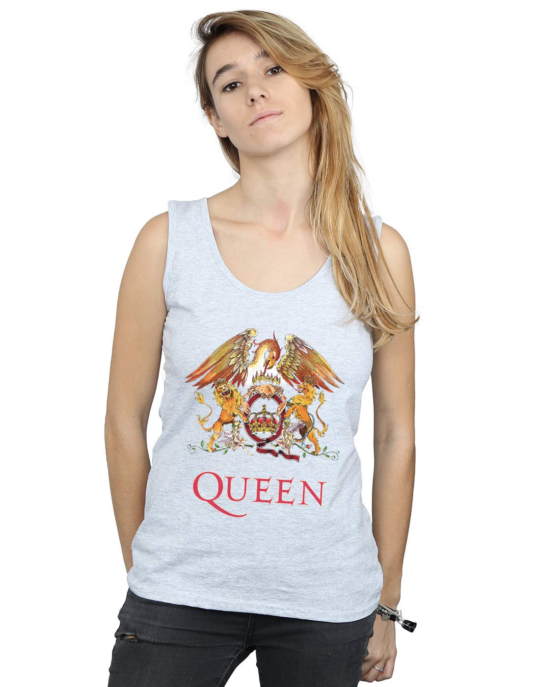 Absolute Cult Women's Sport Grey Queen Crest Logo Vest Medium