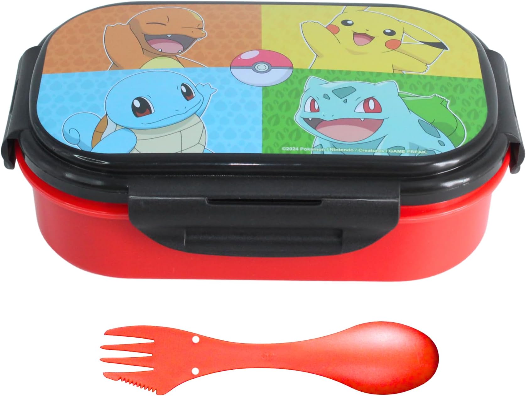 Pokemon Lunch Set, Kids Lunch Container for School, Includes Lunch Box and Fork, Reusable Snack Container for Boys