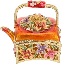Abaodam Batons Anel Colar Flor Lembrança Estojo De Mesa Aniversário De Noiva Mini Armazenamento Quarto Mulher Bule De Chá Esmaltado Organizador De Olhos Jóias Clássicas Maquiagem Chique