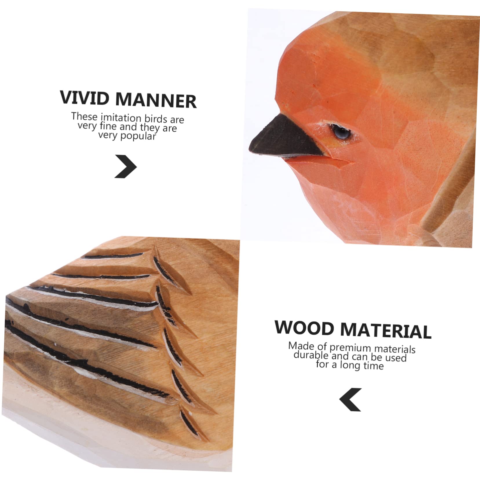 Cabilock 5 Pcs Ornements d'oiseaux Parure D'Oiseau Parure D'Oiseau en Bois Décor D'Oiseau De Bureau Décoration De Bureau Bel Ornement D'Oiseau Ornement D'Oiseau en Bois Enfants