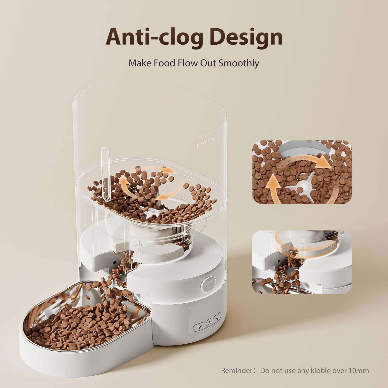 Comedero Gato Automatico 4L- Alimentador Automatico Gatos, 2.4G WiFi Control Remoto Doble Alimentación, Grabación de Voz en 10 Segundos, Bol de Acero Inoxidable