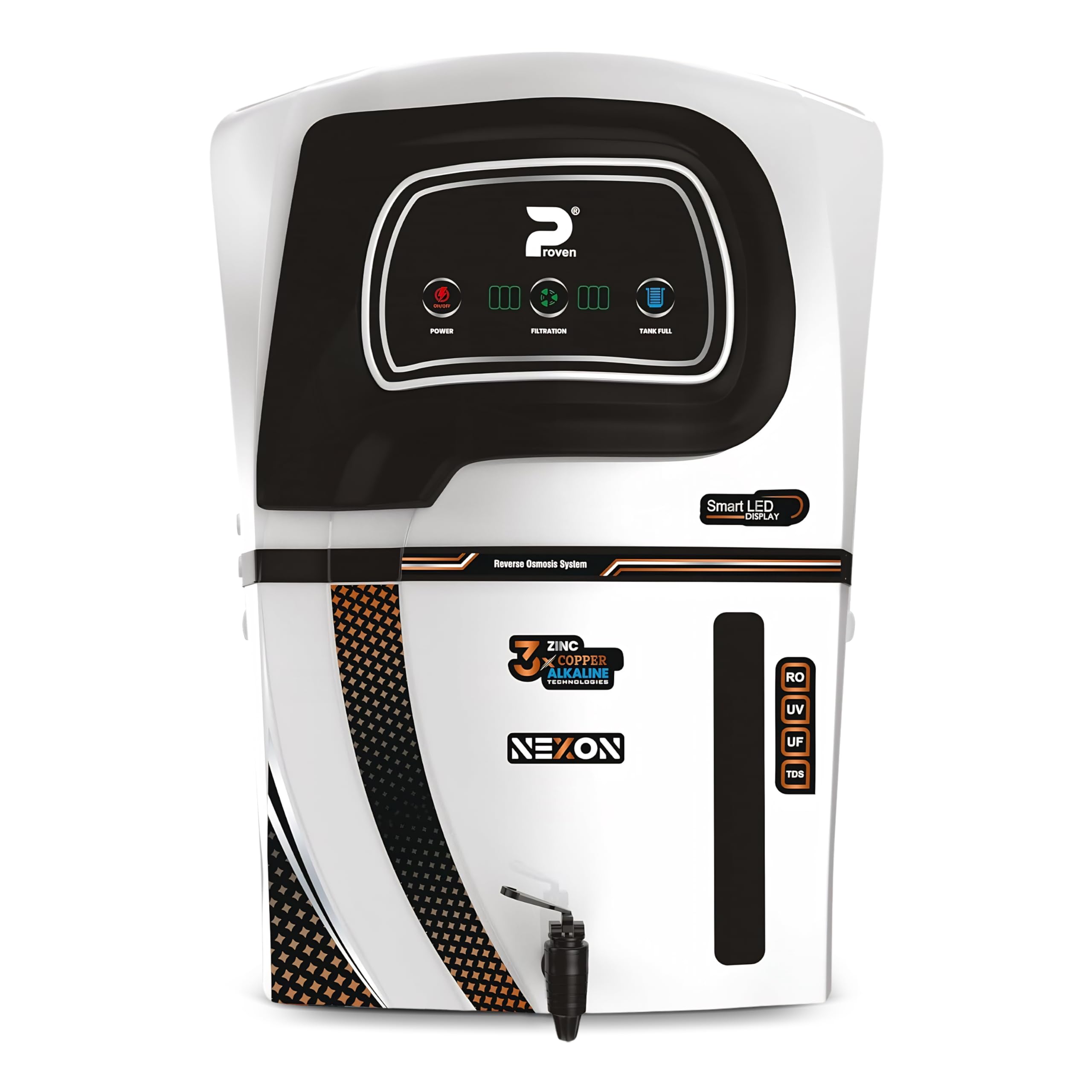 Proven Nexon White Water Purifier – RO + UV + UF with Copper, Zinc, Alkaline Technology, LED Indicators 12L Storage, TDS Adjuster, Made in India, ISI | 12 Stage Purification -1 Year Warranty-image-47