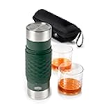 Insulated Cocktail Set - 17 fl. oz. Vacuum Flask, Cocktail Strainer, 2 Tumblers, Nesting Design & Travel Case - Barware for Camping, Hiking & Outdoor Adventures