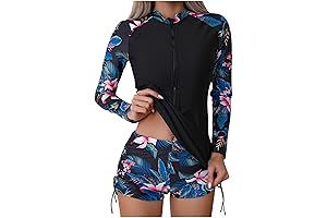 2 Piece Rash Guard for Women Zipper Front Lifetime Movies Christmas