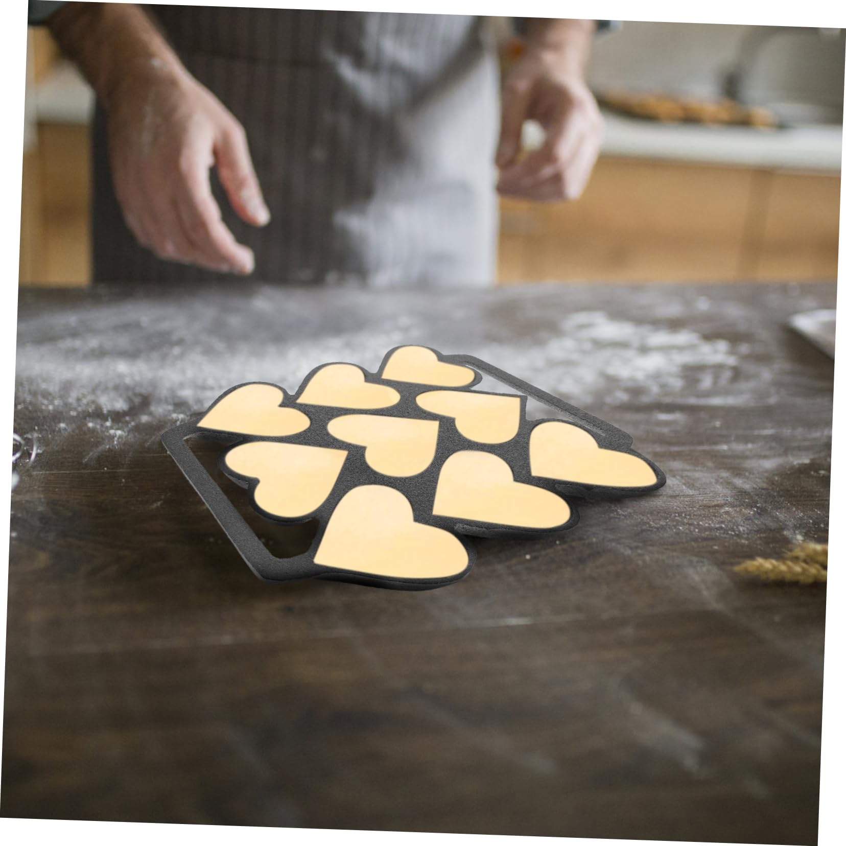 Cabilock Molde De Hierro Para Tartas 9 Agujeros Moldes De Corazón Herramientas De Cocina Diy