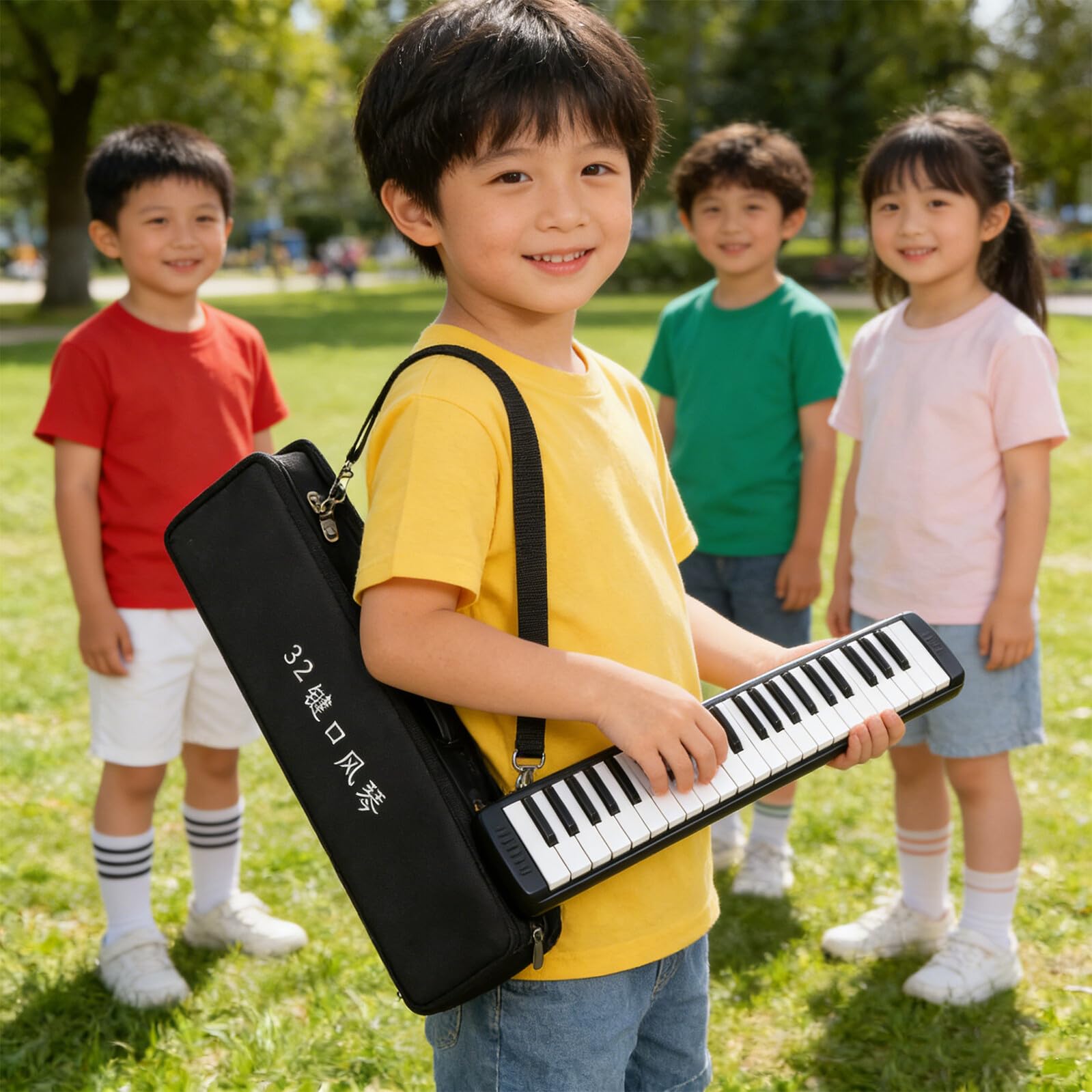 Custodia da Viaggio per Melodica 32 Tasti, Borsa Rigida con Maniglia, Organizer per Tastiera Melodica Soprano, Protezione Antiurto per Studenti e Musicisti