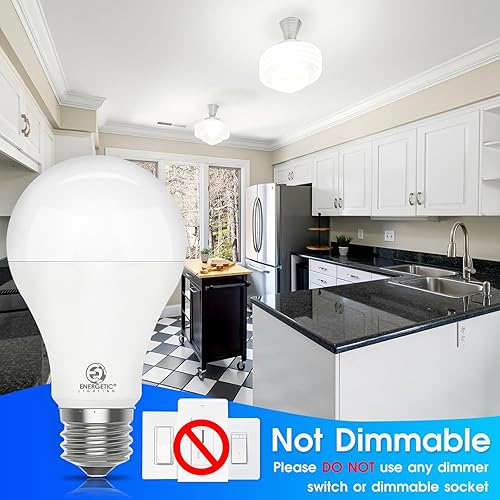 Miniatura 5 de Energetic Lighting Bombilla LED A21 de 3 vías superbrillante de 50100150 W, 80016002200 lúmenes, luz diurna de 5000 K, no regulable, base E26,