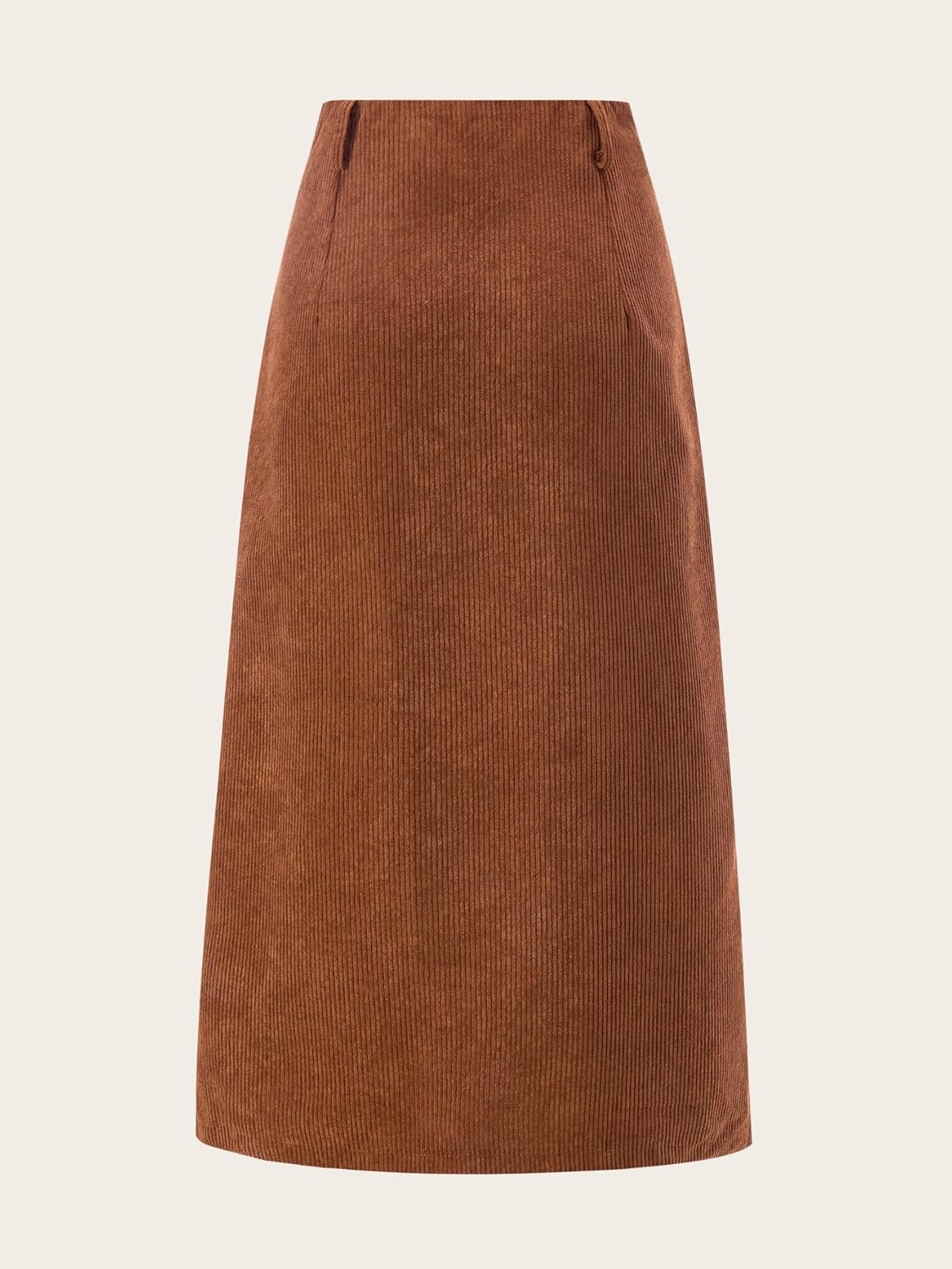 Women's Corduroy Midi Skirt Vintage High Waisted Slit Dressy Casual Work Skirts - Image 2