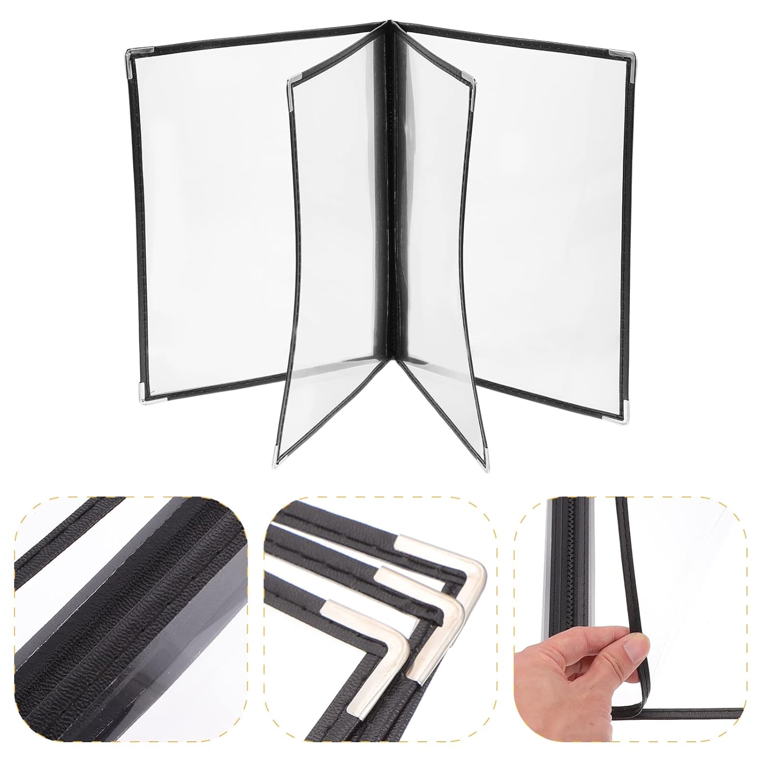 OUNONA 10pcs PVC Restaurant Menu Holder Lightweight Binder Pages for Menus Portable Folder for Bars and Cafes Protects and Organizes Your Display