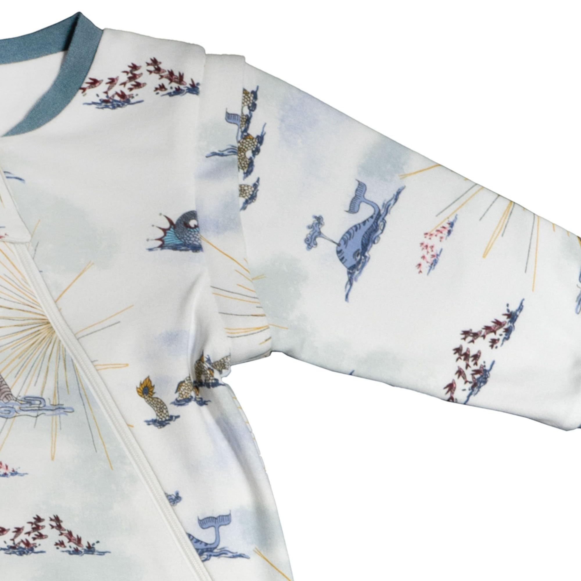 Nest Designs Organic Cotton - Removable Sleeve Sleep Bag - 1.0 TOG | Ocean Wonders / 6M-18M