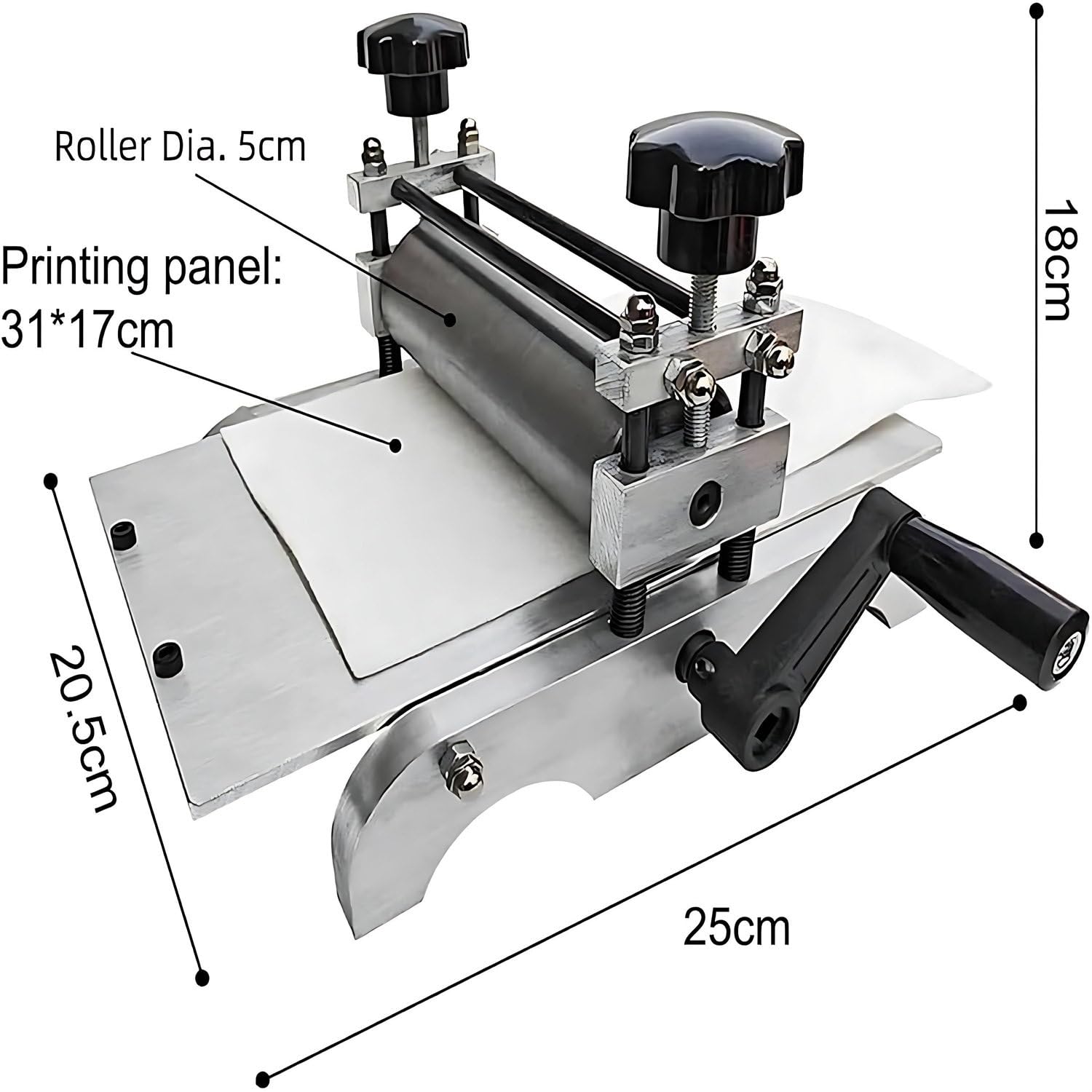 Pressa per incisione manuale, 31 x 17 cm, macchina da stampa a base piatta per incisione, stampe, lastre di rame, legno, rilievo, stampa artistica