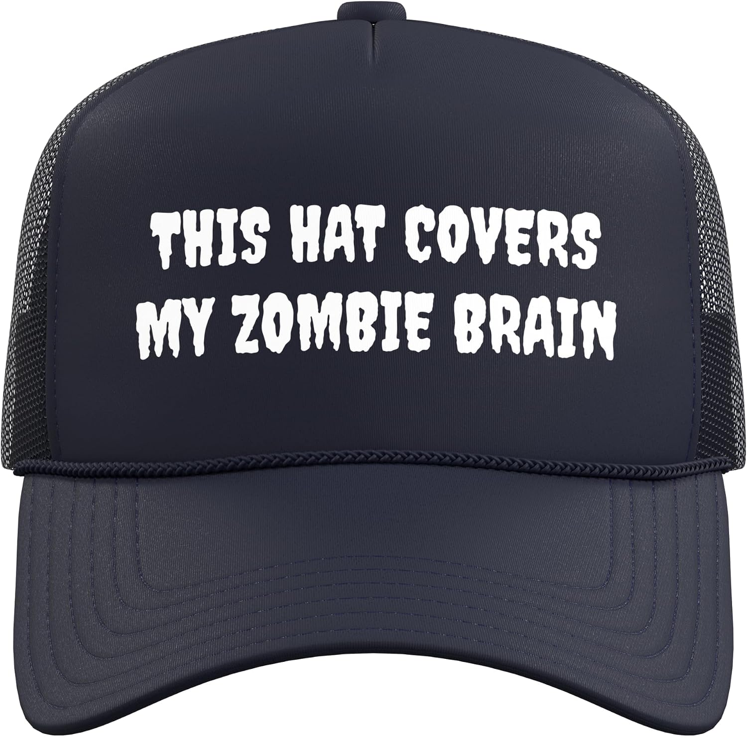 This Hat Covers My Zombie Brain Funny Trucker Hat with Adjustable Mesh Back image 2